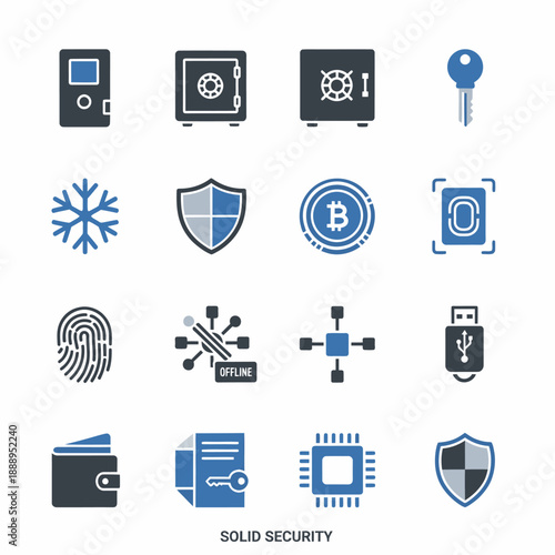 Security Icons Collection with Various Symbols.