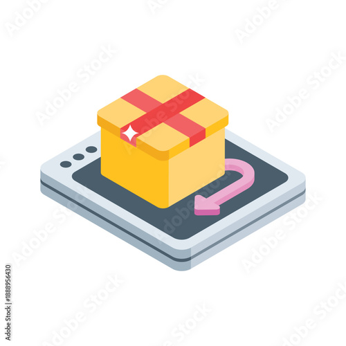 Creatively crafted amazing isometric icon of return policy, premium vector