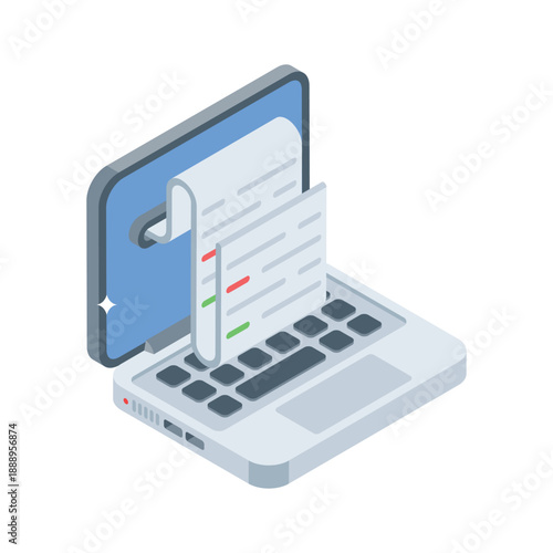 A professional isometric icon representing secure ecommerce online payment