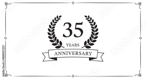 Elegant laurel wreath celebrating thirty five year anniversary milestone