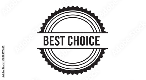 Gear badge design for best choice selection isolated on transparency