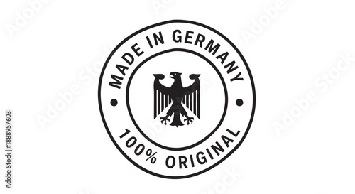German made original quality seal with eagle emblem isolated