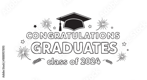Graduation cap celebration banner for class of two thousand twenty four