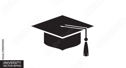 Graduation cap icon isolated on transparent background for education themes