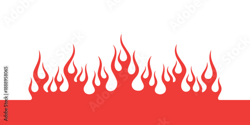 Red Stylized Flames Vector Graphic Element