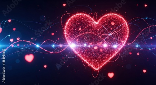 Wallpaper Mural glowing heart on a black background Torontodigital.ca