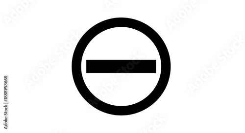 Simple black minus sign icon inside a circle on white.