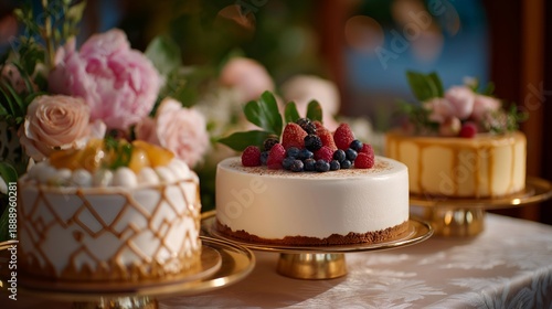 The wedding party features a stylish dessert table showcasing an array of themed treats and personalized desserts, making it a delicious highlight that captures the essence of the couple's love