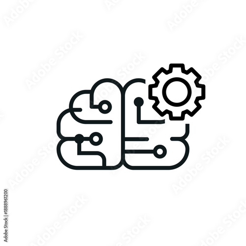 AI設定のシンプル線画アイコン