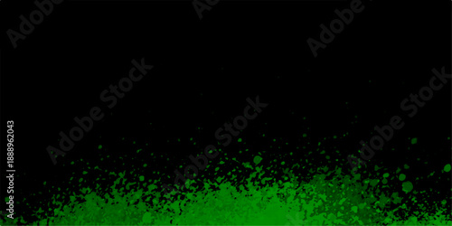 Light green spotted watercolor wall design on black background. smoke misty fog, realistic fog vector illustration.  distressed grunge concrete wall texture. Magic smoke with glitter and small particl