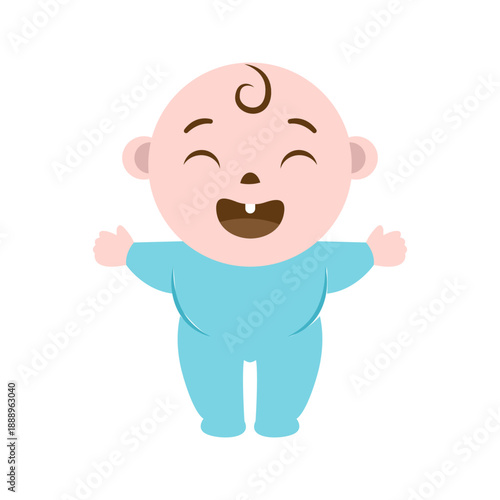 Vector Illustration of a cute toddler standing happily