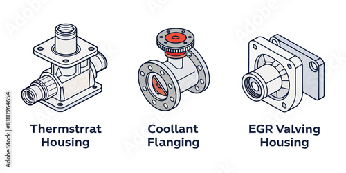 Industrial Mechanical Components: Thermstrat Housing, Coollant Flanging, EGR Valving Housing