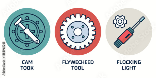 Industrial Tools and Equipment Icons for Mechanics and Repair Services