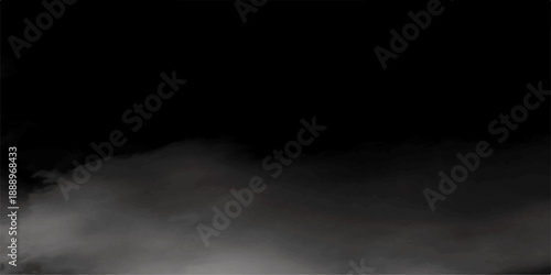 Abstract white and gray isolated cloud cumulus clouds. Black and white smoky abstract background reminiscent of smoke and fog. White smoke on black color abstract background, smoke overlay effect on.