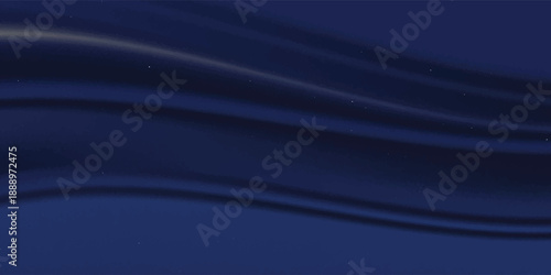 Navy blue silk satin. Silky shiny fabric. Dark luxury background with space for design. Banner. Wide. Long. Panoramic. Template. Empty. Flat lay, top view table. Beautiful.Elegant.Birthday,Christmas.