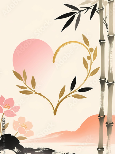 heart with floral ornament