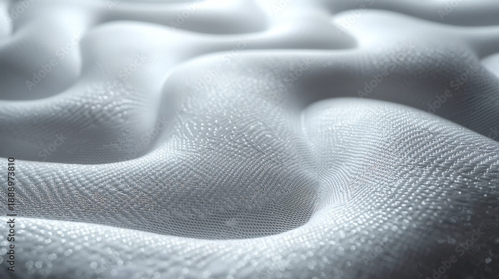 Obraz premium Elegant Textured White Fabric with Soft Waves and Subtle Shine
