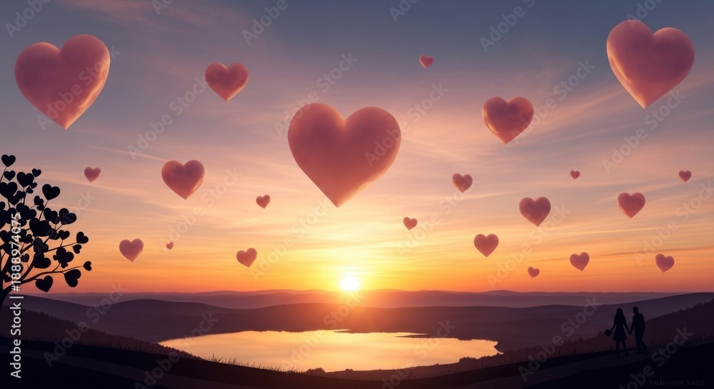 Fototapeta premium heart shaped balloons