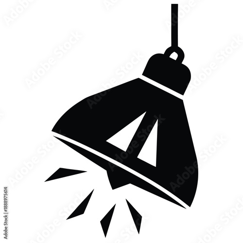 broken light fixture vector icon on white backgrou