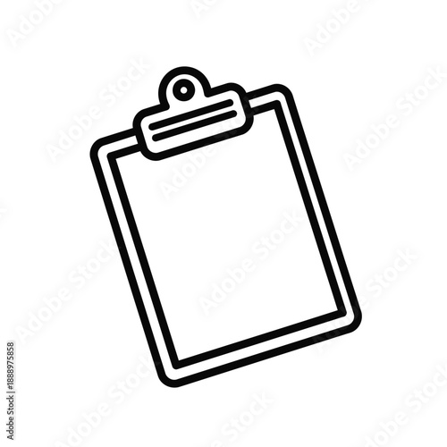 Vector illustration icon a simple line drawing of a blank clipboard with a clip at the top