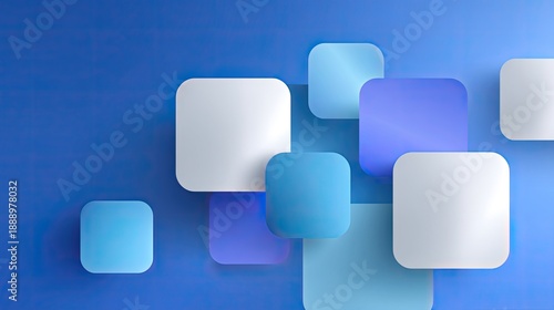 Abstract geometric shapes in soft blue tones creating a modern digital background suitable for business and technology themes with visual depth and simplicity.