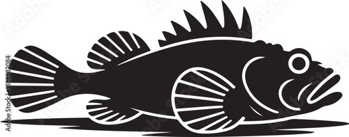 Grumpy Rockfish Icon - Stylized Marine Life