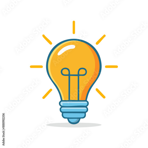 An illuminated lightbulb symbolizing creativity and innovation shining brightly on a simple background