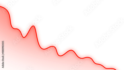 Red Downward Line Graph Overlay PNG with Transparent Background