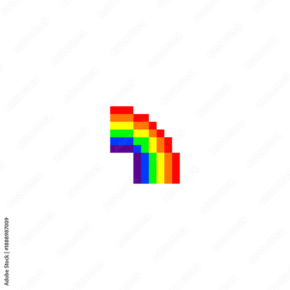 Fototapeta premium Pixel Rainbow Retro Bit Game Art Style 8 Bit