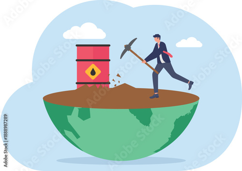 Industrial Resource Extraction Concept with Professional Mining Oil