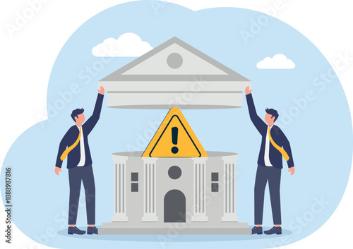 Risk Management and Financial Crisis Prevention Concept