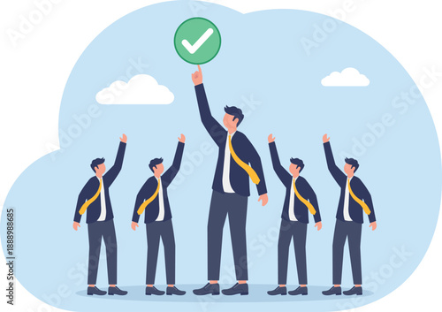 Recruitment Success and Top Talent Selection Concept with Check Mark