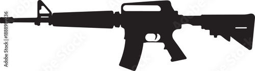 Modern assault rifle silhouette illustrating military equipment and weapon design