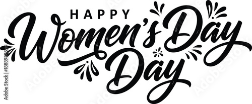 Happy women's day elegant calligraphic greeting for international celebration