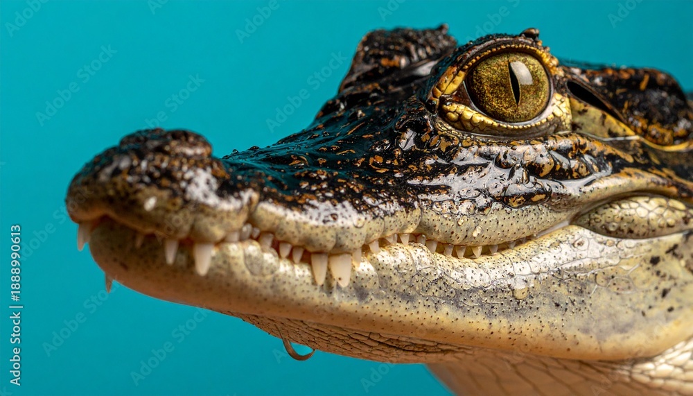 Fototapeta premium Close-up of crocodile head profile.