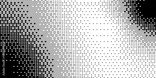 pixel gradient backgrounds with bitmap effect, black and white, vector, isolated on white background.
