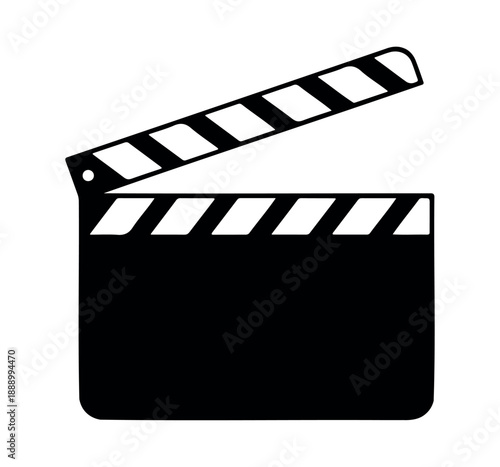 Movie clapperboard icon vector isolated on white background