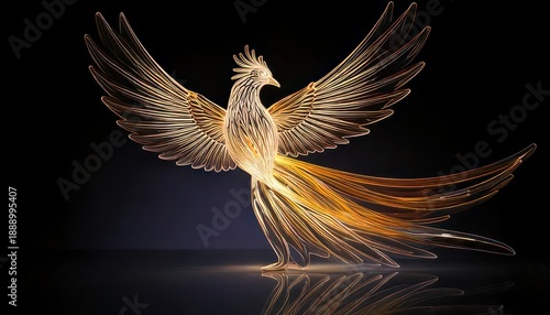 Wallpaper Mural Majestic Phoenix Rising - A Symbol of Rebirth and Transformation. Torontodigital.ca