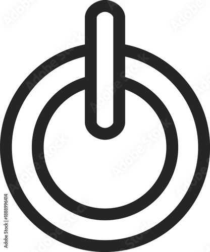 Minimal Power Button Outline Icon, On Off Switch Symbol