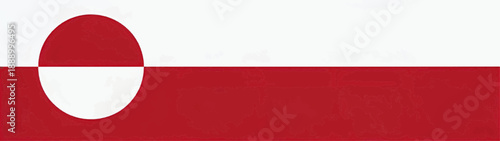 Vibrant Flag of Greenland: Red and White National Symbol