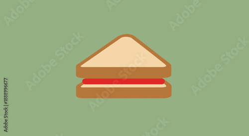 Delicious triangular sandwich with red filling