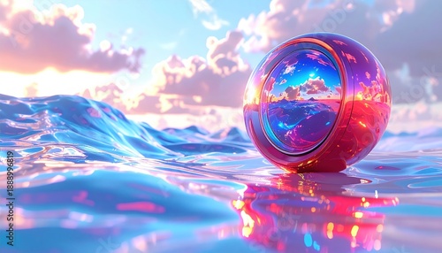 Wallpaper Mural Ocean Sphere - A Dreamy Reflection of Sky and Sea. Torontodigital.ca