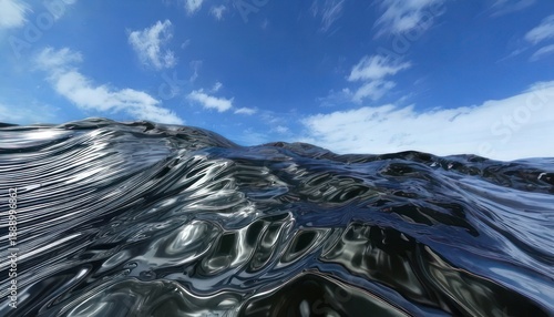 Wallpaper Mural Ocean waves under a blue sky with scattered clouds. Torontodigital.ca