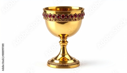 Wallpaper Mural Ornate Golden Chalice with Jewel Embellishments on White Background. Torontodigital.ca