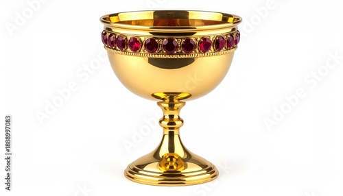 Wallpaper Mural Ornate Golden Chalice with Red Gemstones on White Background. Torontodigital.ca