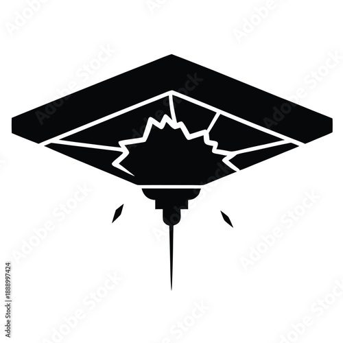 damaged ceiling vector icon on white background