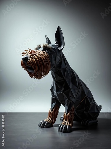 Wallpaper Mural Airedale terrier sculpture, sharp angles, cool tones, graphic grit,  dutch angle,  clean lines Torontodigital.ca