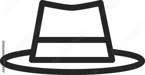 Stylish Hat Accessory Icon, Fashion and Clothing Outfit Symbol