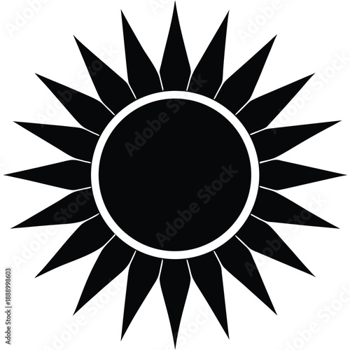 sun vector icon on white background