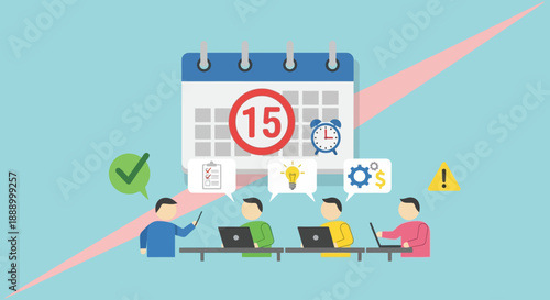 Teamwork and productivity with calendar deadline and task management.
